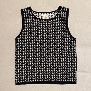 Max Studio Monochrome Houndstooth Top